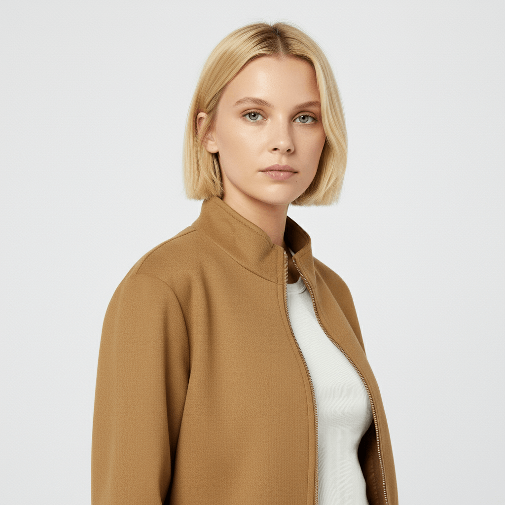 chaqueta camel algodón